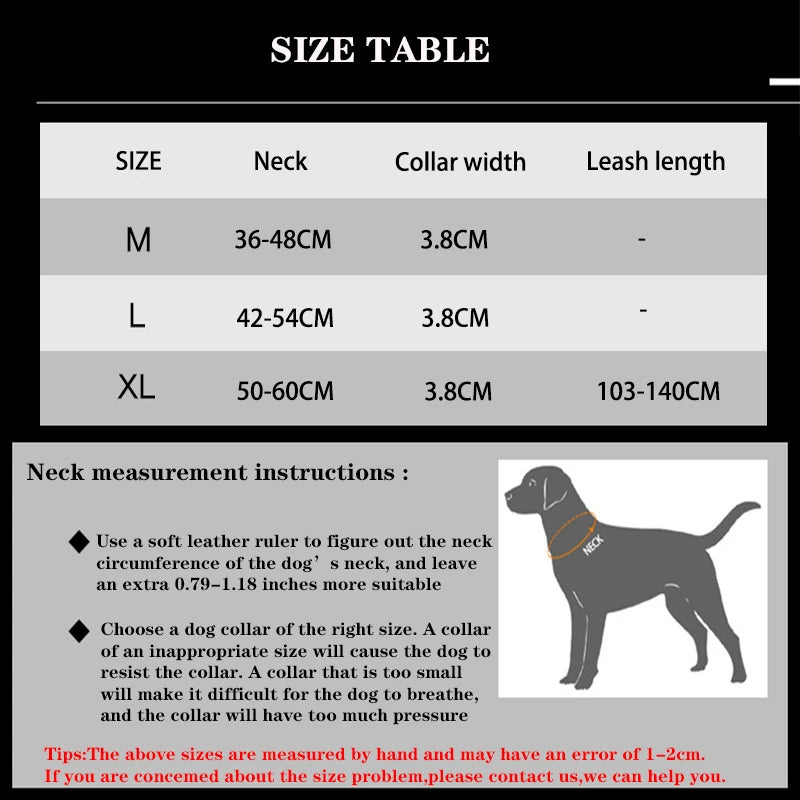 Durable Nylon Dog Collar and Leash Set - Reflective Tactical Training for Large Dogs - ZOOMNSTORE