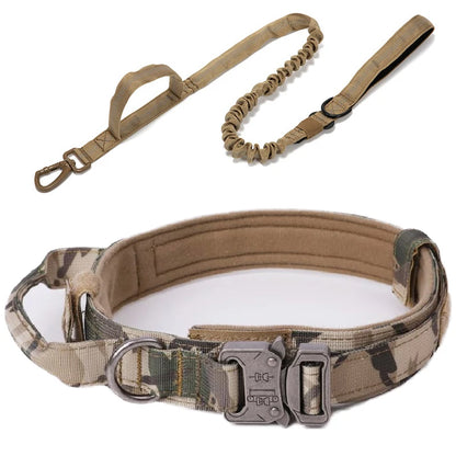 Durable Nylon Dog Collar and Leash Set - Reflective Tactical Training for Large Dogs - ZOOMNSTORE