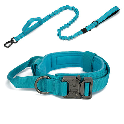 Durable Nylon Dog Collar and Leash Set - Reflective Tactical Training for Large Dogs - ZOOMNSTORE