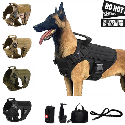 Tactical Dog Harness and Leash Set for German Shepherds and Retrievers - Training Vest for All Breeds - ZOOMNSTORE