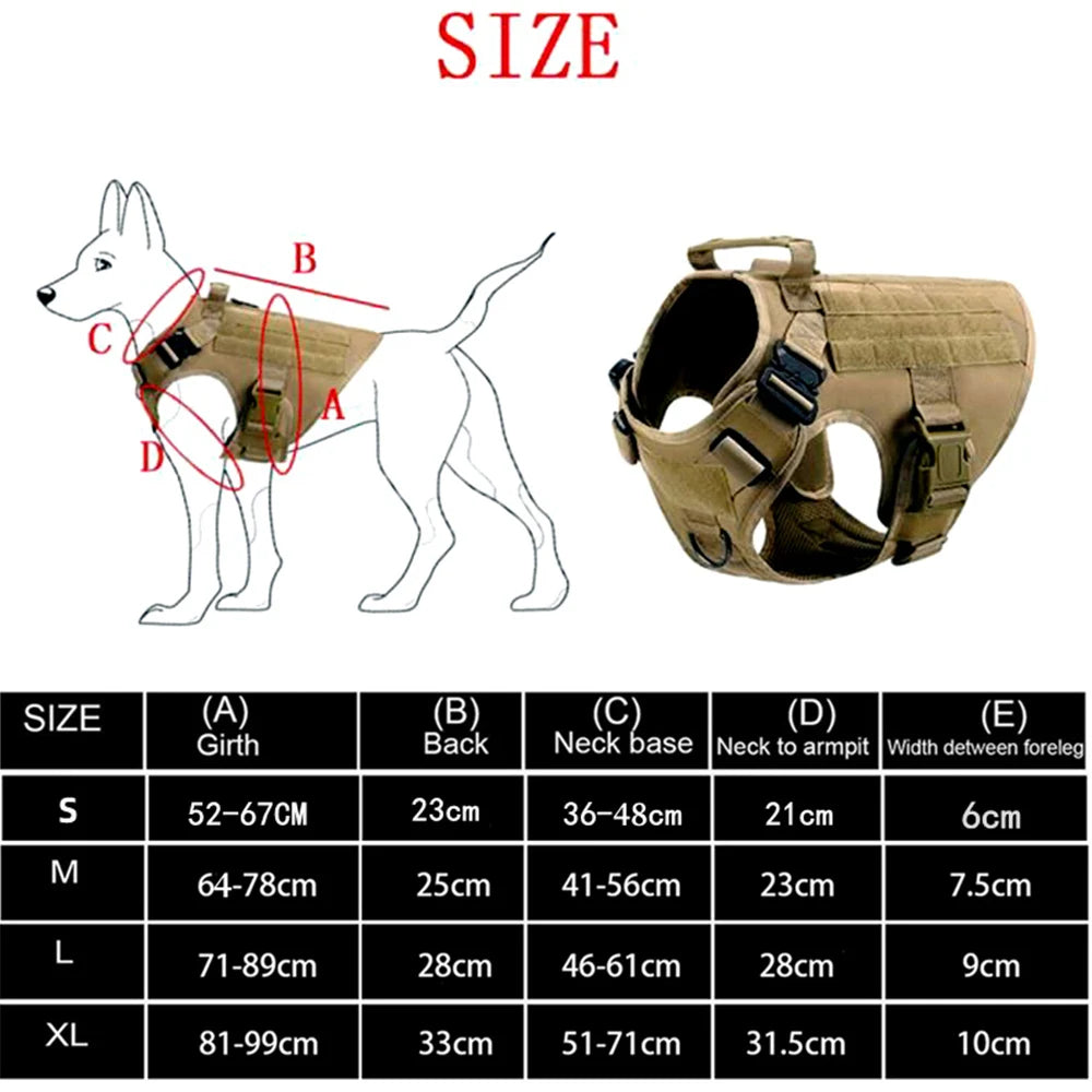 Tactical Dog Harness and Leash Set for German Shepherds and Retrievers - Training Vest for All Breeds - ZOOMNSTORE