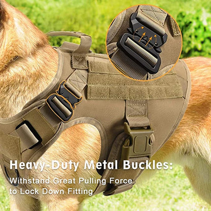 Tactical Dog Harness and Leash Set for German Shepherds and Retrievers - Training Vest for All Breeds - ZOOMNSTORE