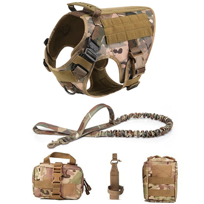 Tactical Dog Harness and Leash Set for German Shepherds and Retrievers - Training Vest for All Breeds - ZOOMNSTORE