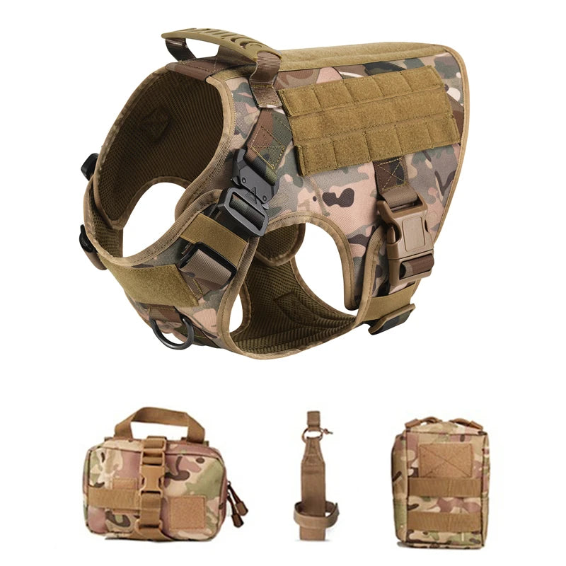 Tactical Dog Harness and Leash Set for German Shepherds and Retrievers - Training Vest for All Breeds - ZOOMNSTORE