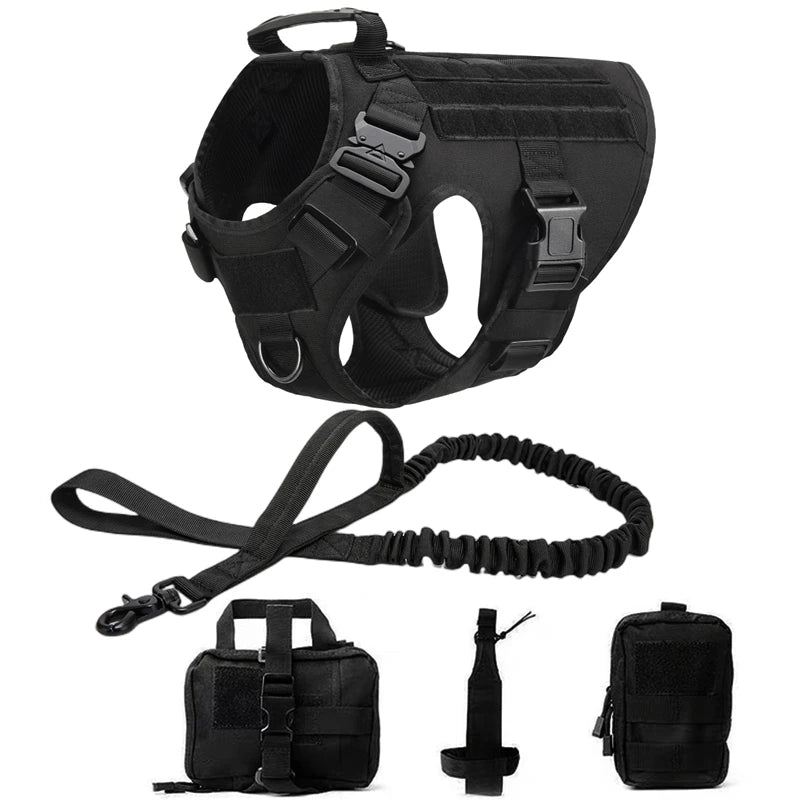 Tactical Dog Harness and Leash Set for German Shepherds and Retrievers - Training Vest for All Breeds - ZOOMNSTORE