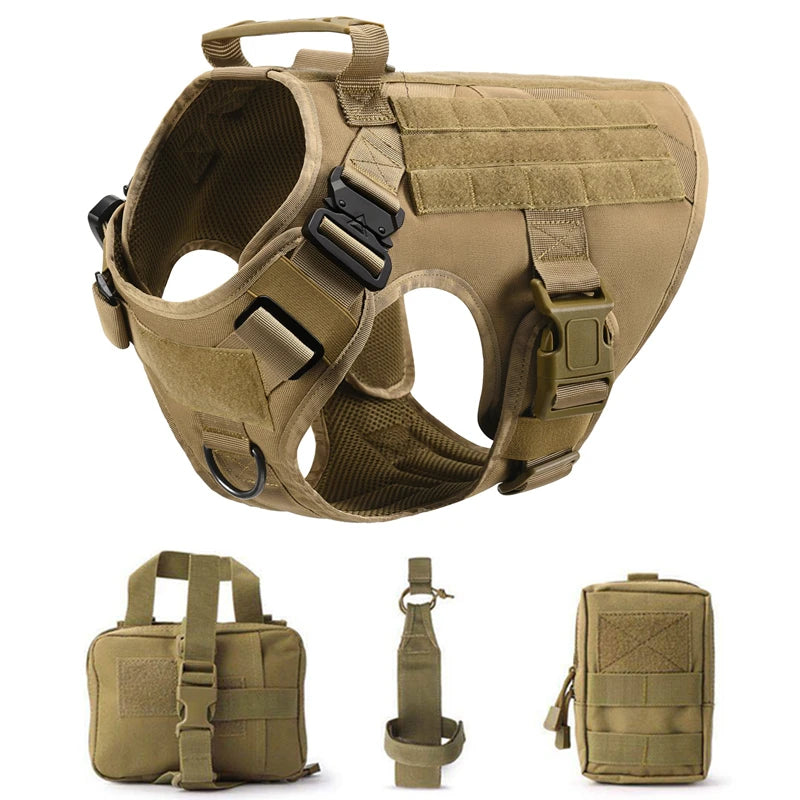 Tactical Dog Harness and Leash Set for German Shepherds and Retrievers - Training Vest for All Breeds - ZOOMNSTORE
