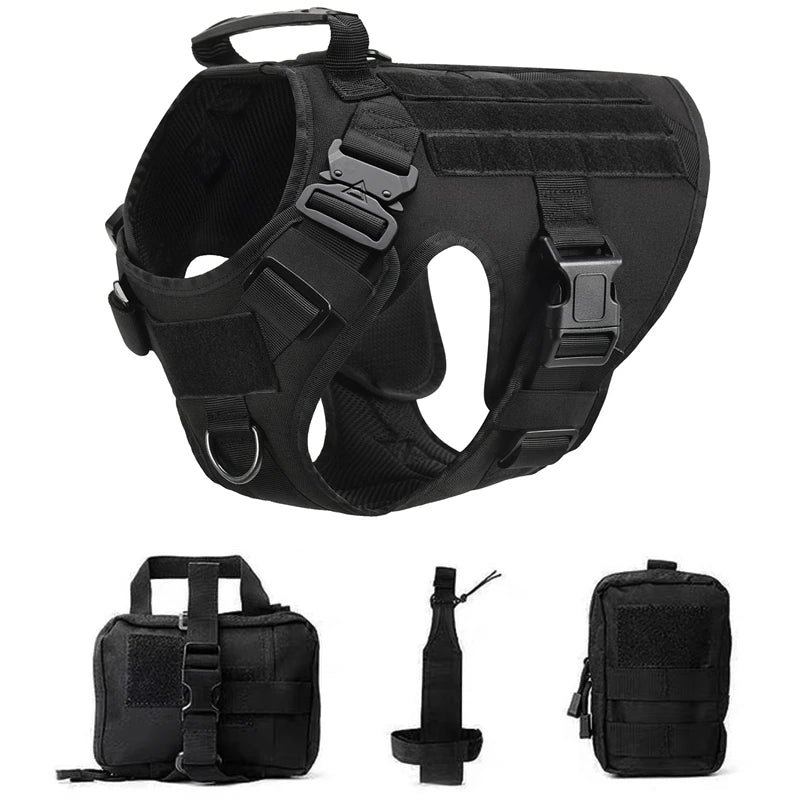 Tactical Dog Harness and Leash Set for German Shepherds and Retrievers - Training Vest for All Breeds - ZOOMNSTORE