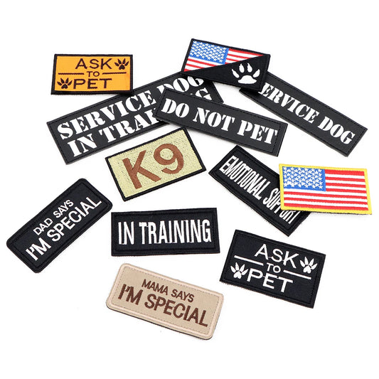 Personalized Tactical Dog Vest Patch Bundle - Custom Name ID Stickers - ZOOMNSTORE
