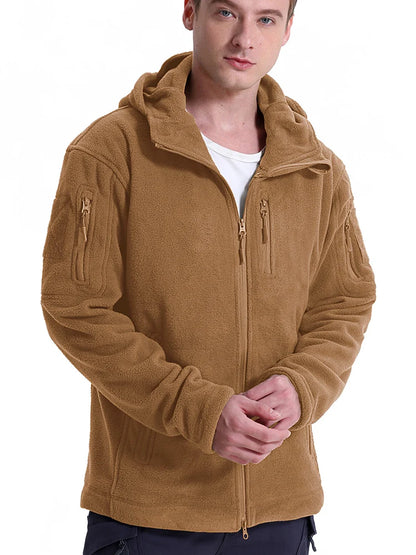 Tactical Fleece Jacket – Men's Military Hooded Full Zip Winter Coat With Multi-Pockets - ZOOMNSTORE