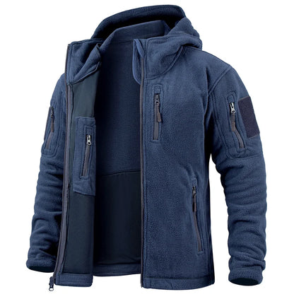 Tactical Fleece Jacket – Men's Military Hooded Full Zip Winter Coat With Multi-Pockets - ZOOMNSTORE