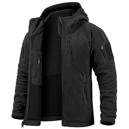 Tactical Fleece Jacket – Men's Military Hooded Full Zip Winter Coat With Multi-Pockets - ZOOMNSTORE