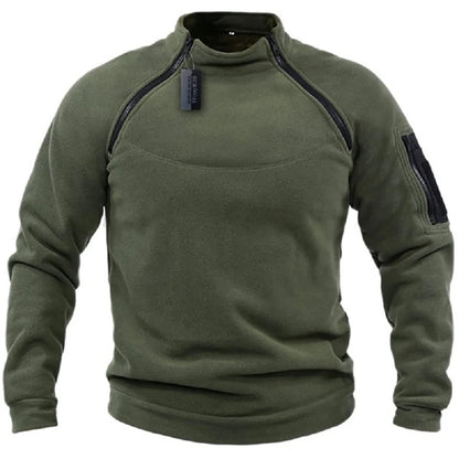 Men's Tactical Outdoor Fleece Jacket Clothes Warm Zippers Pullover Men Windproof Coat Thermal Hiking Sweatshirt - ZOOMNSTORE