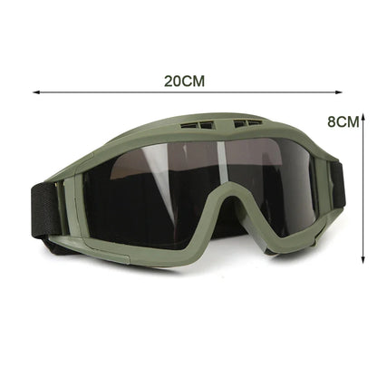 Tactical Goggles - Heavy Duty Windproof Sand Control Eyewear with Replaceable Lenses - ZOOMNSTORE
