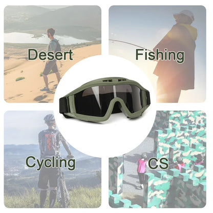 Tactical Goggles - Heavy Duty Windproof Sand Control Eyewear with Replaceable Lenses - ZOOMNSTORE