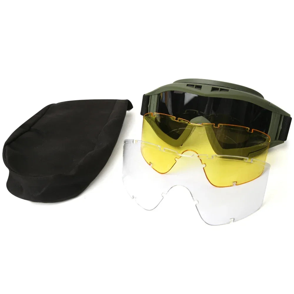 Tactical Goggles - Heavy Duty Windproof Sand Control Eyewear with Replaceable Lenses - ZOOMNSTORE