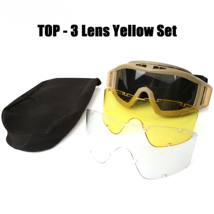 Tactical Goggles - Heavy Duty Windproof Sand Control Eyewear with Replaceable Lenses - ZOOMNSTORE