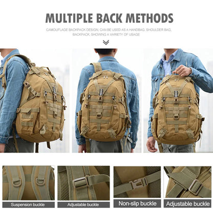 Tactical Camping Backpack - Molle Hiking Rucksack with Reflective Straps and Laptop Compartment - ZOOMNSTORE