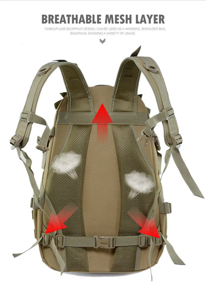 Tactical Camping Backpack - Molle Hiking Rucksack with Reflective Straps and Laptop Compartment - ZOOMNSTORE