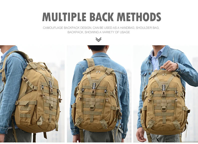 Tactical Camping Backpack - Molle Hiking Rucksack with Reflective Straps and Laptop Compartment - ZOOMNSTORE