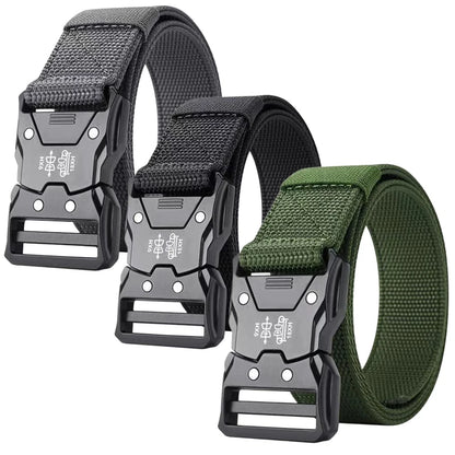 Tactical Men's Belt – Durable Woven Nylon Waist Strap With Automatic Buckle - ZOOMNSTORE