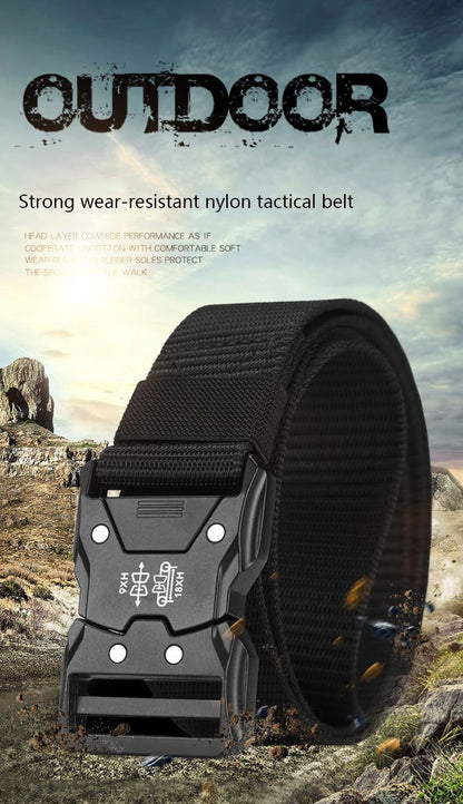 Tactical Men's Belt – Durable Woven Nylon Waist Strap With Automatic Buckle - ZOOMNSTORE