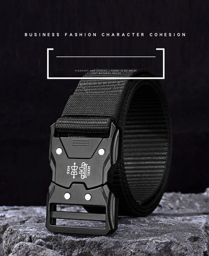 Tactical Men's Belt – Durable Woven Nylon Waist Strap With Automatic Buckle - ZOOMNSTORE