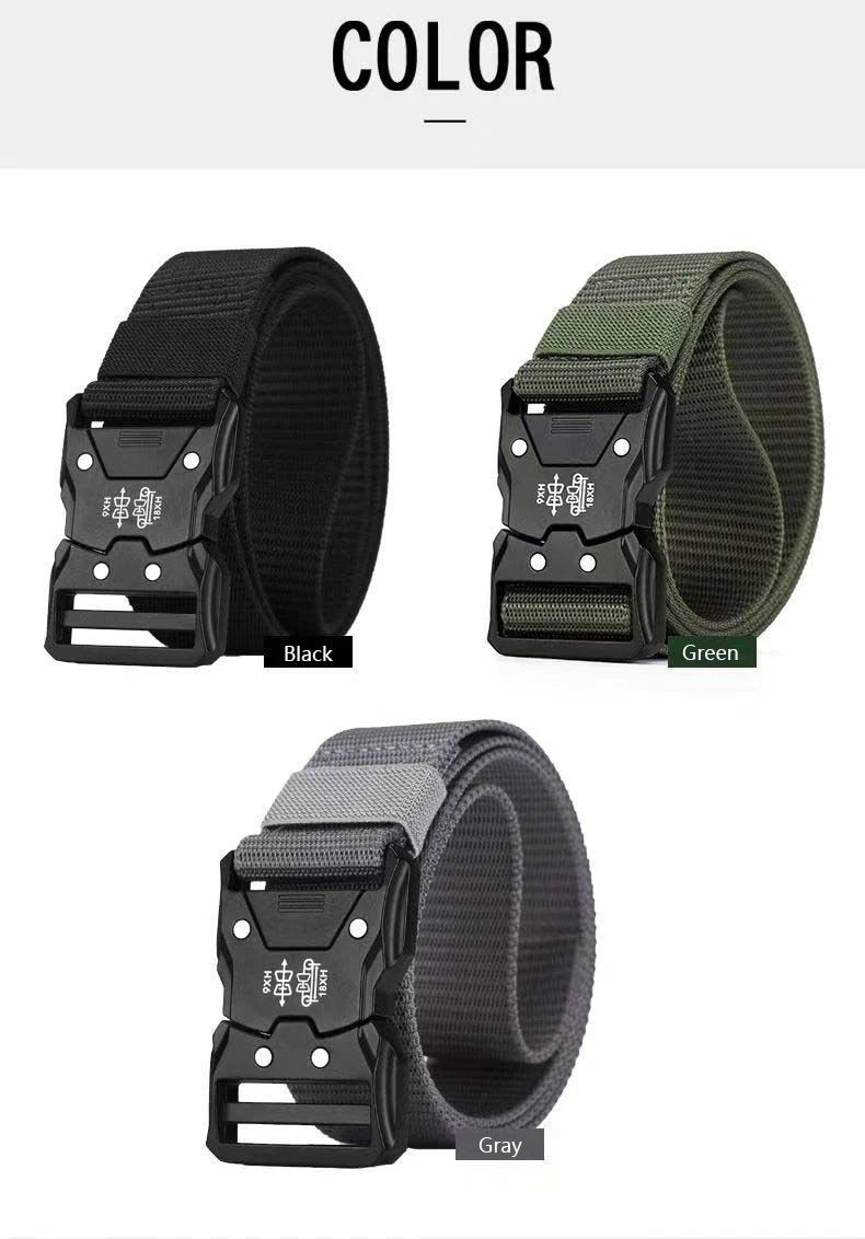 Tactical Men's Belt – Durable Woven Nylon Waist Strap With Automatic Buckle - ZOOMNSTORE