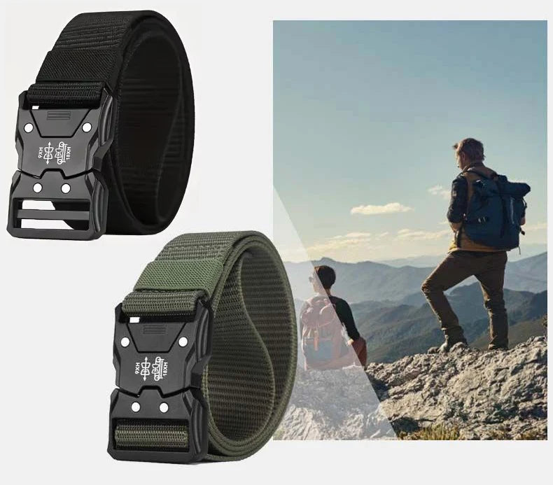 Tactical Men's Belt – Durable Woven Nylon Waist Strap With Automatic Buckle - ZOOMNSTORE