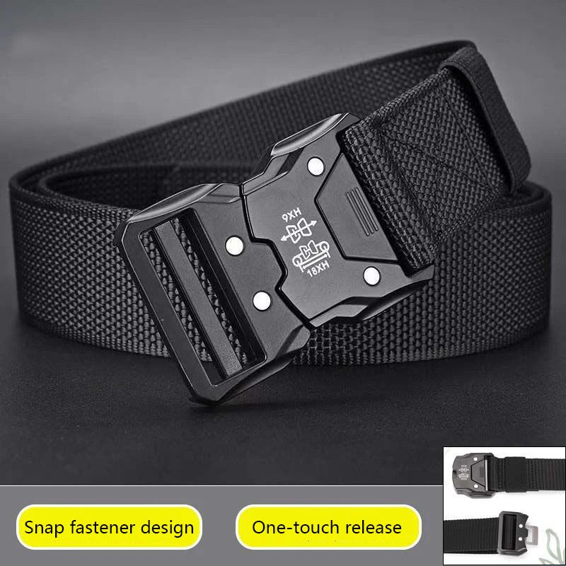 Tactical Men's Belt – Durable Woven Nylon Waist Strap With Automatic Buckle - ZOOMNSTORE