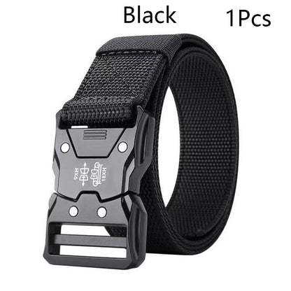 Tactical Men's Belt – Durable Woven Nylon Waist Strap With Automatic Buckle - ZOOMNSTORE