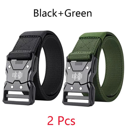 Tactical Men's Belt – Durable Woven Nylon Waist Strap With Automatic Buckle - ZOOMNSTORE