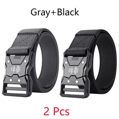 Tactical Men's Belt – Durable Woven Nylon Waist Strap With Automatic Buckle - ZOOMNSTORE