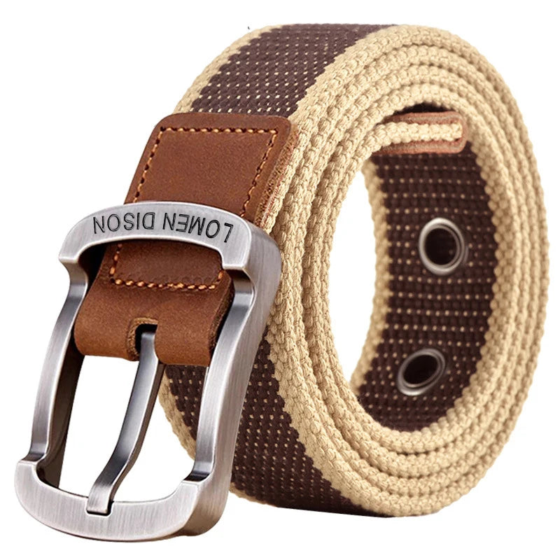 Tactical Mens Canvas Belt - Casual Nylon Waistband for Outdoor Sports  Jeans - ZOOMNSTORE