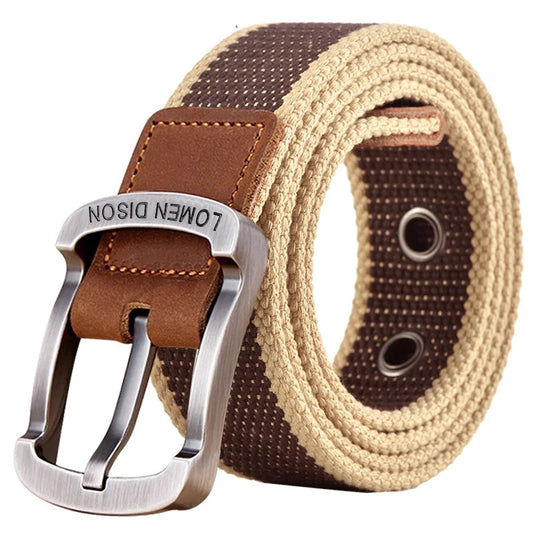 Tactical Mens Canvas Belt - Casual Nylon Waistband for Outdoor Sports  Jeans - ZOOMNSTORE