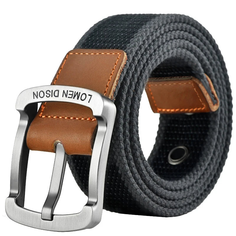 Tactical Mens Canvas Belt - Casual Nylon Waistband for Outdoor Sports  Jeans - ZOOMNSTORE