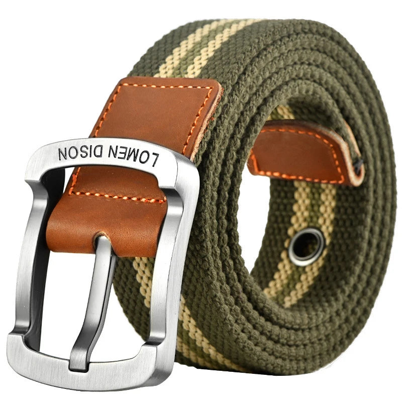 Tactical Mens Canvas Belt - Casual Nylon Waistband for Outdoor Sports  Jeans - ZOOMNSTORE