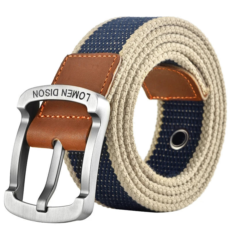 Tactical Mens Canvas Belt - Casual Nylon Waistband for Outdoor Sports  Jeans - ZOOMNSTORE