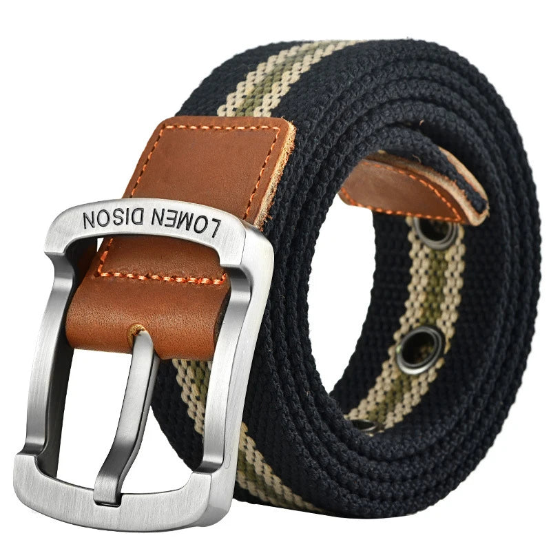 Tactical Mens Canvas Belt - Casual Nylon Waistband for Outdoor Sports  Jeans - ZOOMNSTORE