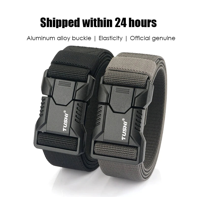 Tactical Outdoor Belt - Adjustable Elastic Waistband With Aluminum Alloy Buckle For Men - ZOOMNSTORE