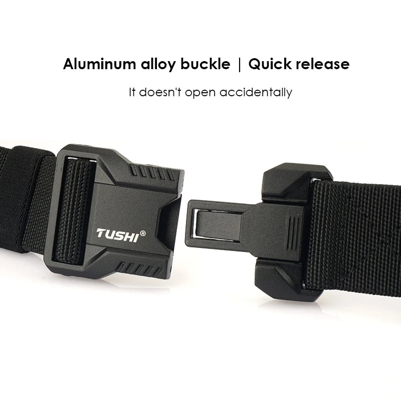 Tactical Outdoor Belt - Adjustable Elastic Waistband With Aluminum Alloy Buckle For Men - ZOOMNSTORE