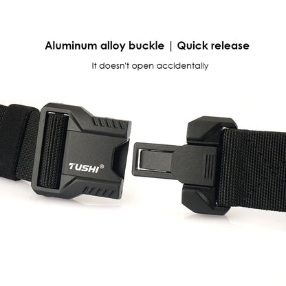 Tactical Outdoor Belt - Adjustable Elastic Waistband With Aluminum Alloy Buckle For Men - ZOOMNSTORE
