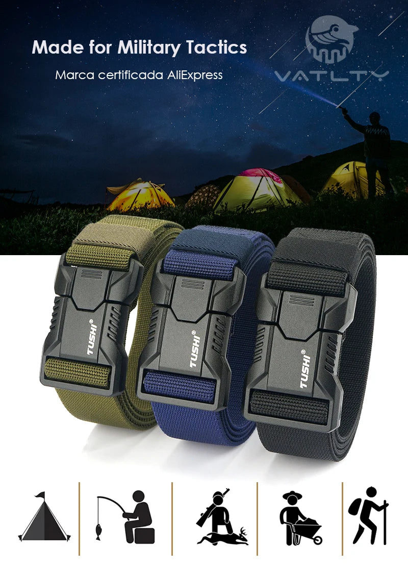Tactical Outdoor Belt - Adjustable Elastic Waistband With Aluminum Alloy Buckle For Men - ZOOMNSTORE