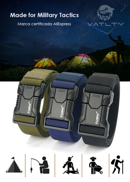 Tactical Outdoor Belt - Adjustable Elastic Waistband With Aluminum Alloy Buckle For Men - ZOOMNSTORE