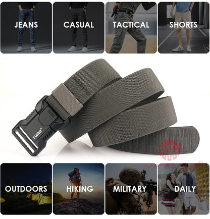 Tactical Outdoor Belt - Adjustable Elastic Waistband With Aluminum Alloy Buckle For Men - ZOOMNSTORE