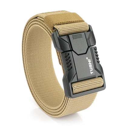 Tactical Outdoor Belt - Adjustable Elastic Waistband With Aluminum Alloy Buckle For Men - ZOOMNSTORE