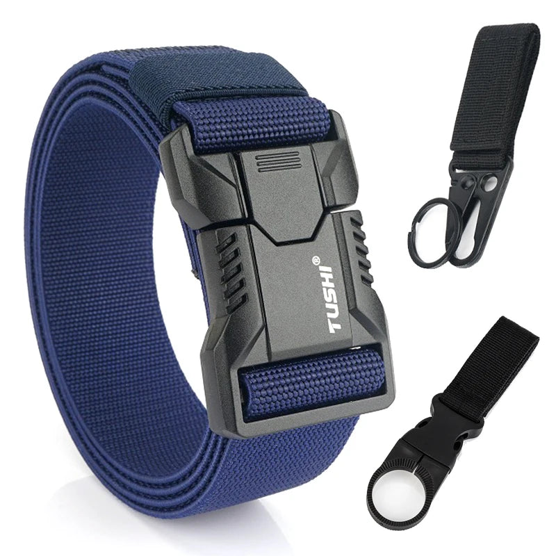 Tactical Outdoor Belt - Adjustable Elastic Waistband With Aluminum Alloy Buckle For Men - ZOOMNSTORE