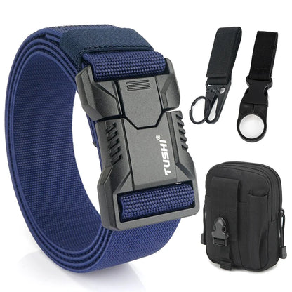 Tactical Outdoor Belt - Adjustable Elastic Waistband With Aluminum Alloy Buckle For Men - ZOOMNSTORE