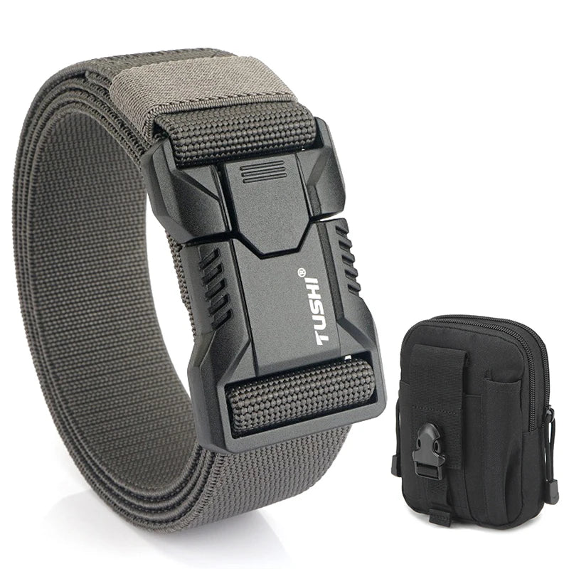 Tactical Outdoor Belt - Adjustable Elastic Waistband With Aluminum Alloy Buckle For Men - ZOOMNSTORE