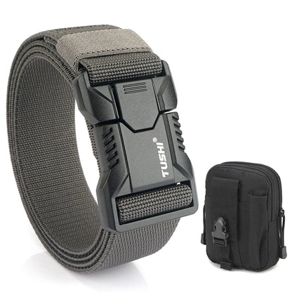 Tactical Outdoor Belt - Adjustable Elastic Waistband With Aluminum Alloy Buckle For Men - ZOOMNSTORE