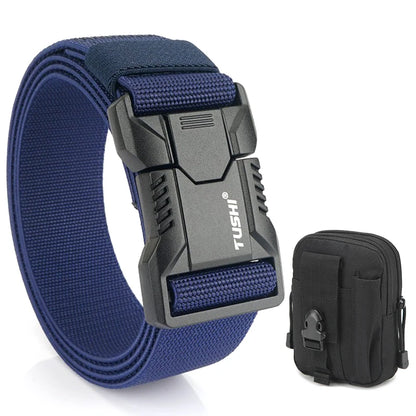 Tactical Outdoor Belt - Adjustable Elastic Waistband With Aluminum Alloy Buckle For Men - ZOOMNSTORE